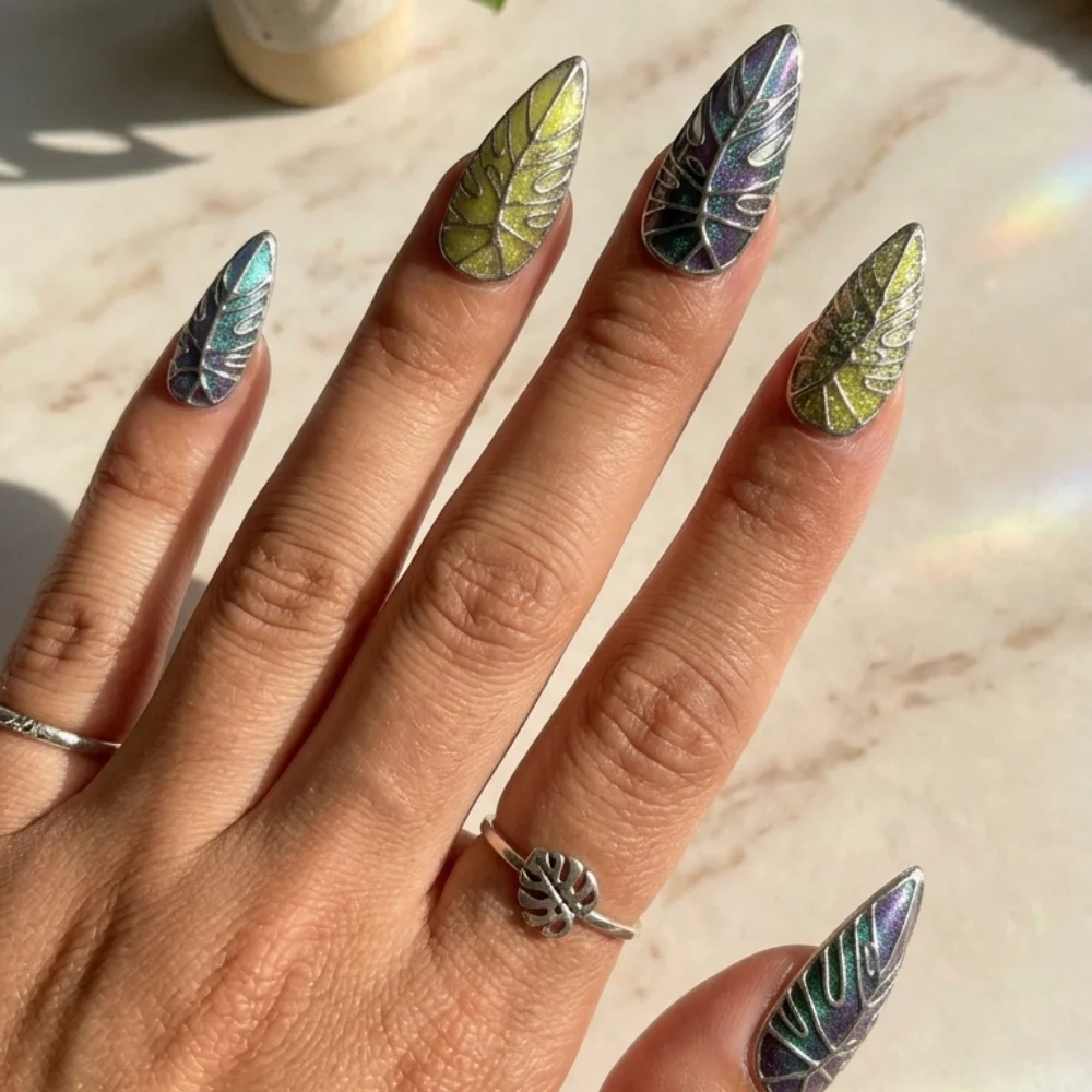 plant lover gift, handmade reusable, press on nails, custom press on nails, fake nails, Nails Art, stained glass nails, gold press on nails, 3d press on nails, luxury press on nails, handmade press on nails