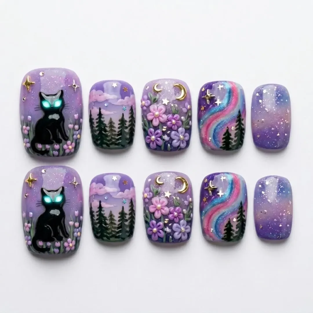 press on nails, custom press on nails, fake nails, Nails Art, stained glass nails, gold press on nails, 3d press on nails, luxury press on nails, handmade press on nails