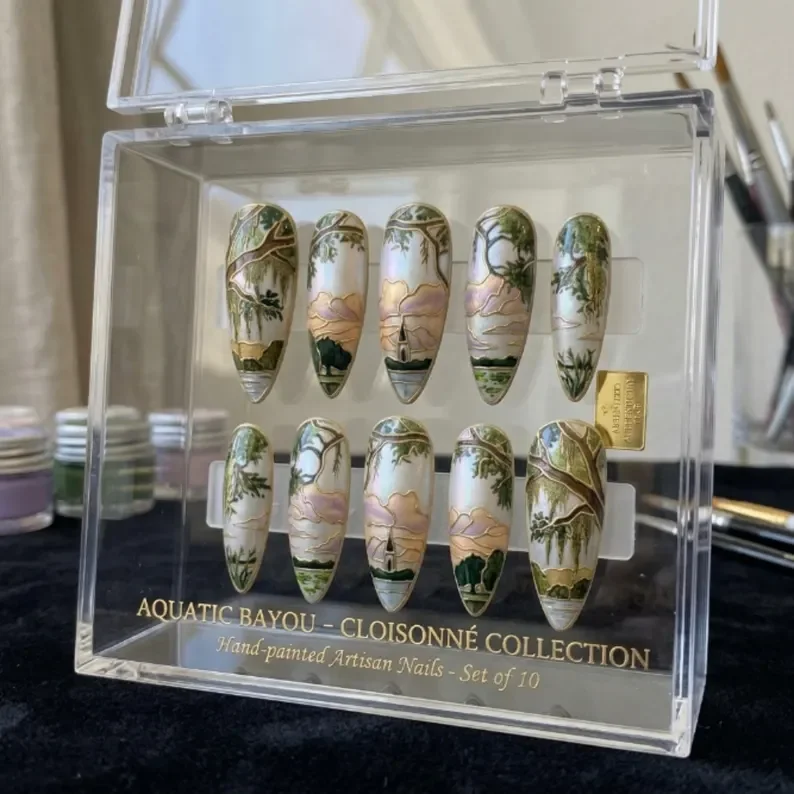 National Prairie Day, Scenic Stained Glass, press on nails, custom press on nails, fake nails, Nails Art, stained glass nails, gold press on nails, 3d press on nails, luxury press on nails, handmade press on nails