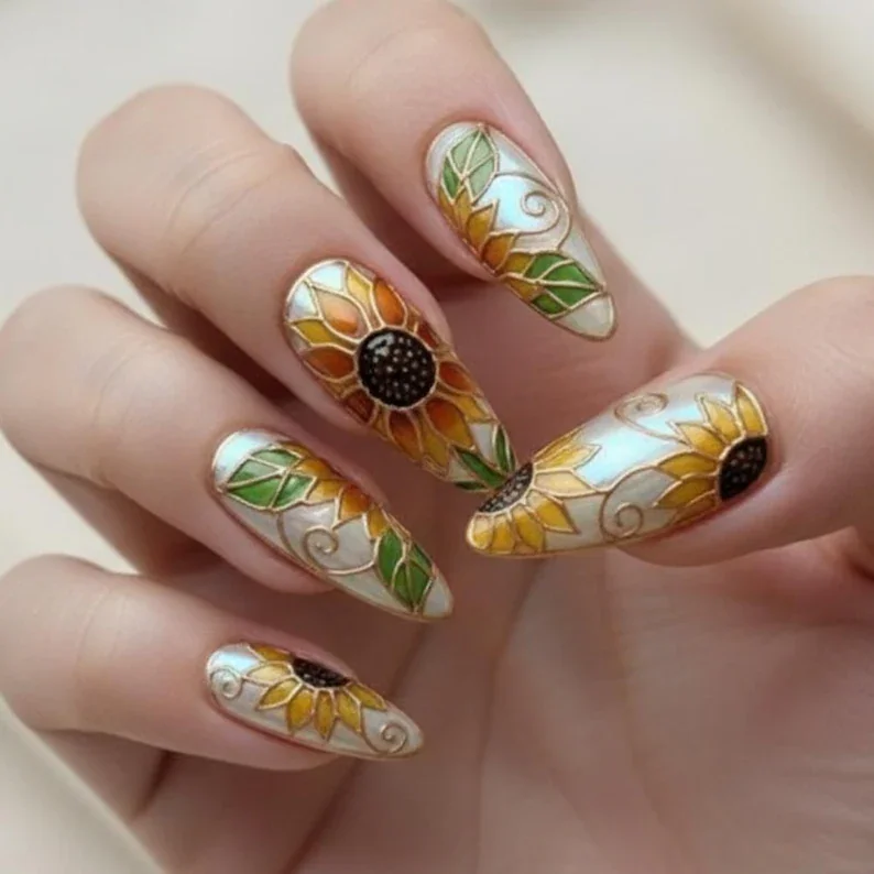 faux stained glass, press on nail set, press on nails, custom press on nails, fake nails, Nails Art, stained glass nails, gold press on nails, 3d press on nails, luxury press on nails, handmade press on nails