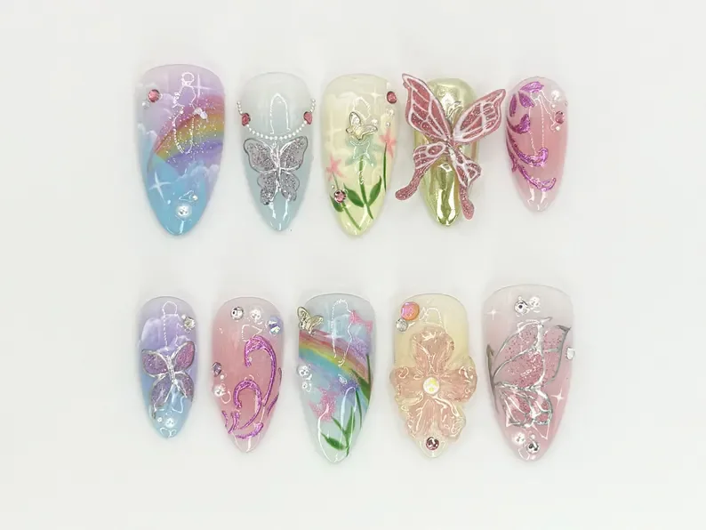 press on nails, custom press on nails, fake nails, Nails Art, stained glass nails, gold press on nails, 3d press on nails, luxury press on nails, handmade press on nails
