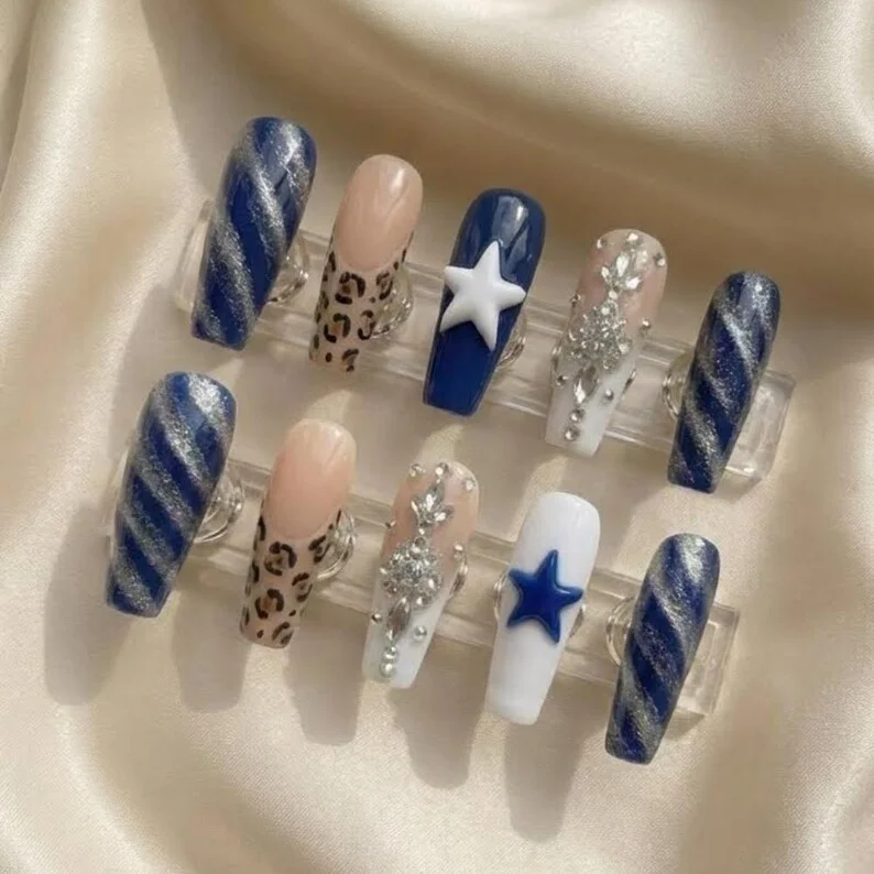 y2k rhinestone nail art, rhinestone nail art, press on nails, custom press on nails, fake nails, Nails Art, stained glass nails, gold press on nails, 3d press on nails, luxury press on nails, handmade press on nails