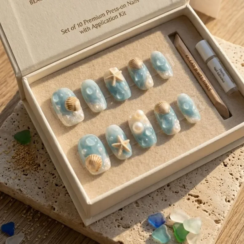 blue marble nails, mermaid core, press on nails, custom press on nails, fake nails, Nails Art, stained glass nails, gold press on nails, 3d press on nails, luxury press on nails, handmade press on nails