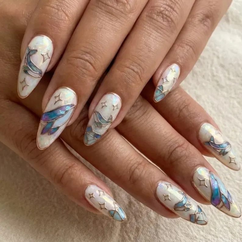 press on nails, 3D rose gold, custom press on nails, fake nails, Nails Art, stained glass nails, gold press on nails, 3d press on nails, luxury press on nails, handmade press on nails