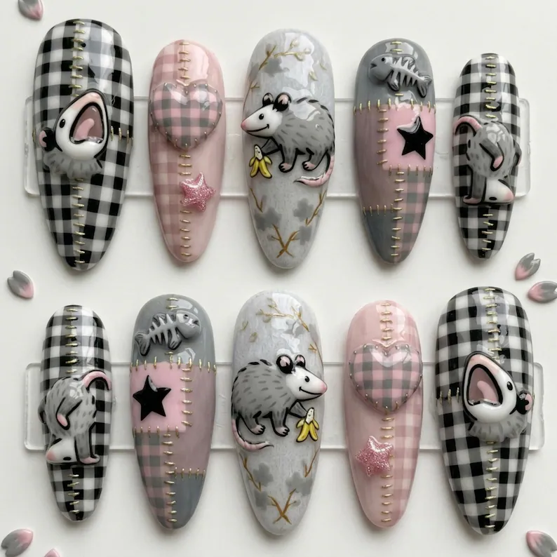 press on nails, custom press on nails, fake nails, Nails Art, stained glass nails, gold press on nails, 3d press on nails, luxury press on nails, handmade press on nails