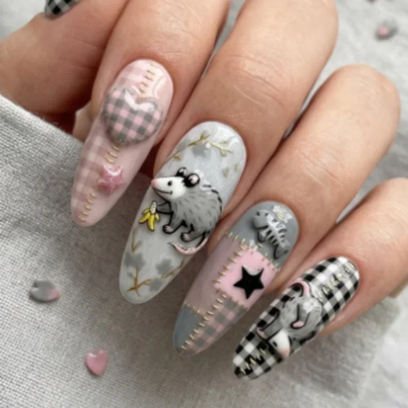 press on nails, custom press on nails, fake nails, Nails Art, stained glass nails, gold press on nails, 3d press on nails, luxury press on nails, handmade press on nails