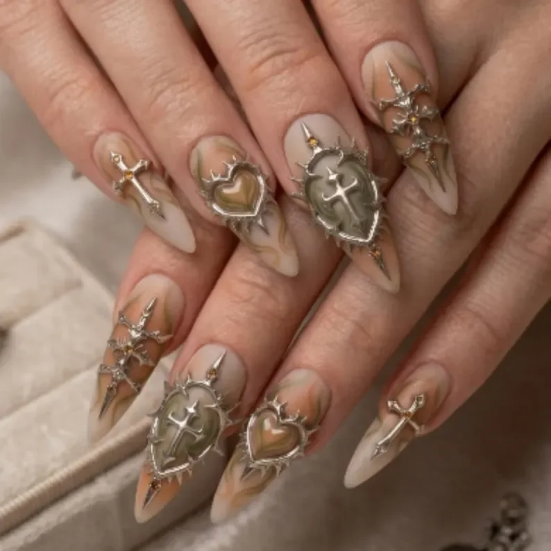 press on nails, custom press on nails, fake nails, Nails Art, stained glass nails, gold press on nails, 3d press on nails, luxury press on nails, handmade press on nails