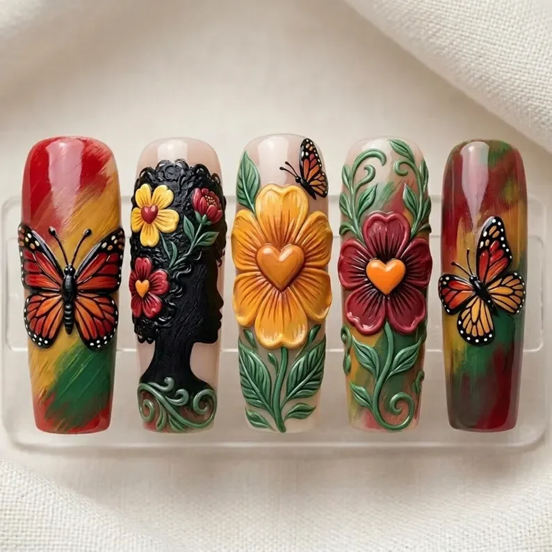 press on nails, custom press on nails, fake nails, Nails Art, stained glass nails, gold press on nails, 3d press on nails, luxury press on nails, handmade press on nails