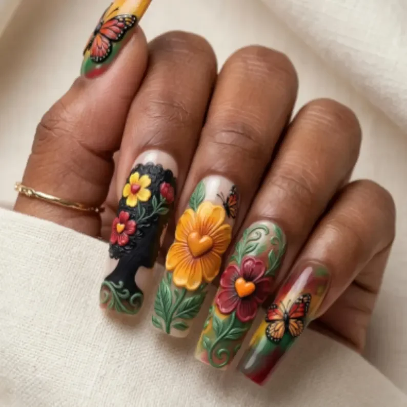press on nails, custom press on nails, fake nails, Nails Art, stained glass nails, gold press on nails, 3d press on nails, luxury press on nails, handmade press on nails