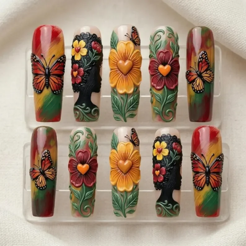 press on nails, custom press on nails, fake nails, Nails Art, stained glass nails, gold press on nails, 3d press on nails, luxury press on nails, handmade press on nails