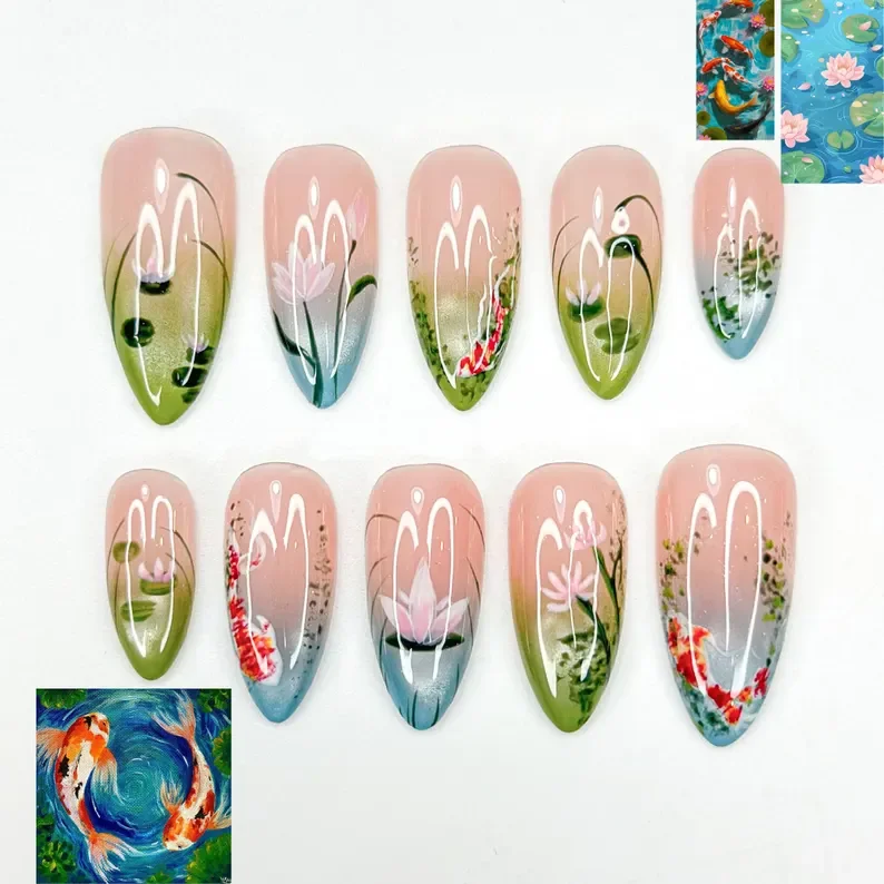 press on nails, custom press on nails, fake nails, Nails Art, stained glass nails, gold press on nails, 3d press on nails, luxury press on nails, handmade press on nails