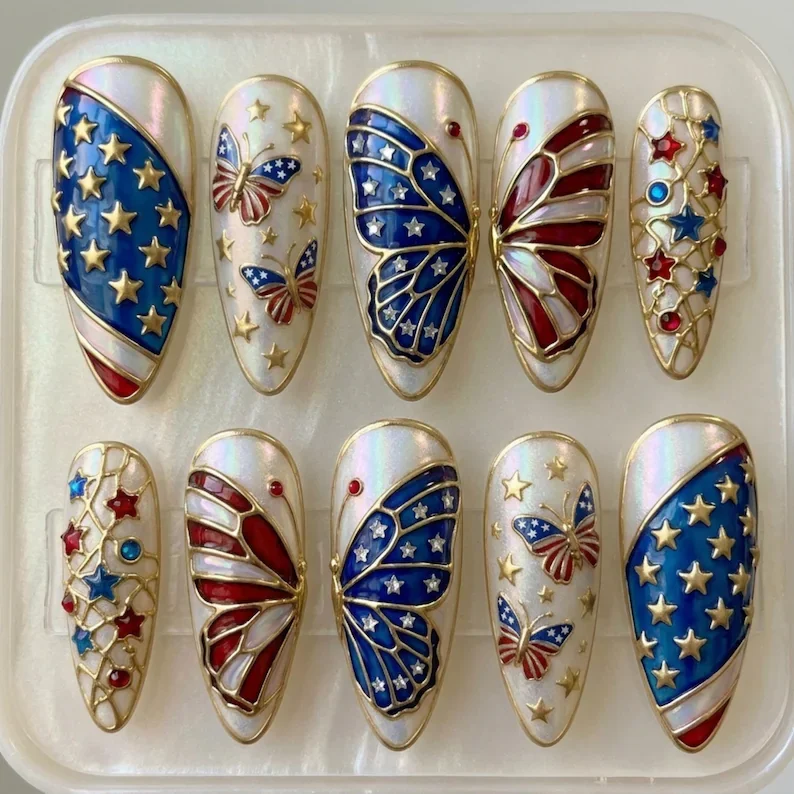 press on nails, custom press on nails, fake nails, Nails Art, stained glass nails, gold press on nails, 3d press on nails, luxury press on nails, handmade press on nails