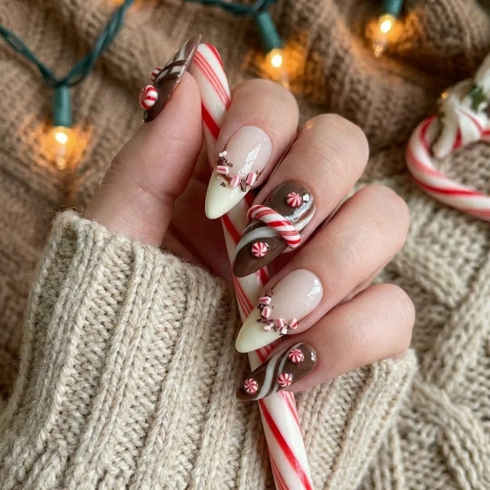 winter glue on nails, holiday press on nails, press on nails, custom press on nails, fake nails, Nails Art, stained glass nails, gold press on nails, 3d press on nails, luxury press on nails, handmade press on nails
