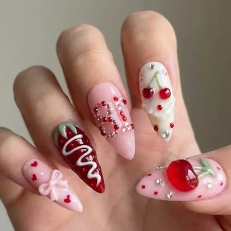 bow nail art, press on nail set, press on nails, custom press on nails, fake nails, Nails Art, stained glass nails, gold press on nails, 3d press on nails, luxury press on nails, handmade press on nails