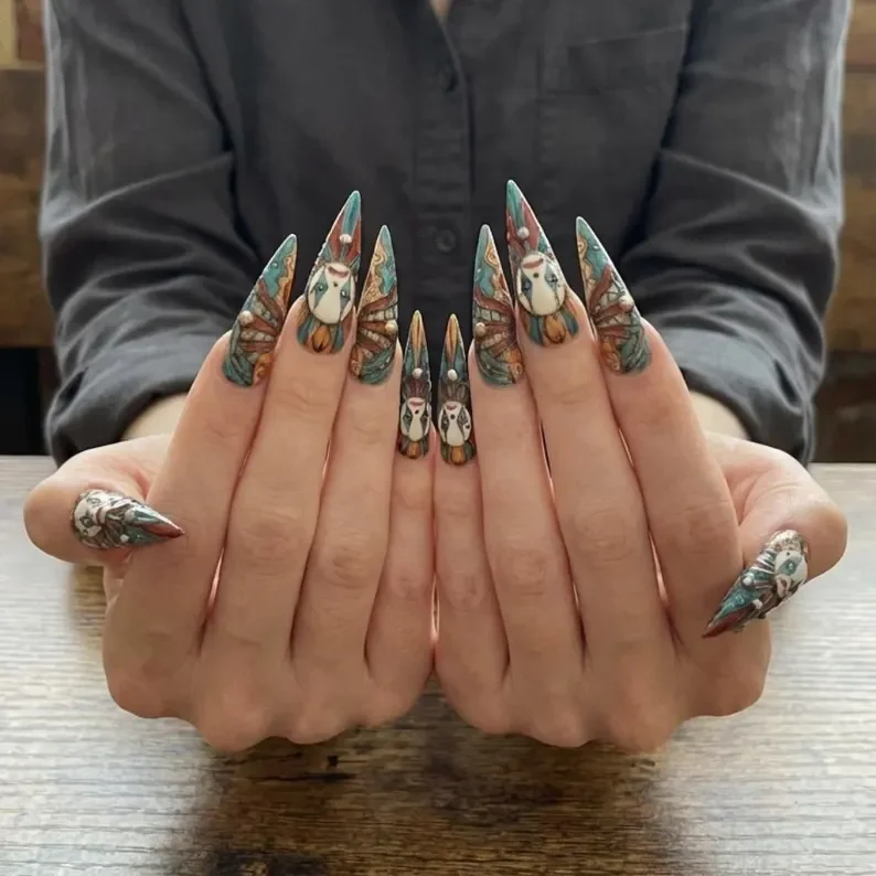 dark circus art, press on nail set, press on nails, custom press on nails, fake nails, Nails Art, stained glass nails, gold press on nails, 3d press on nails, luxury press on nails, handmade press on nails