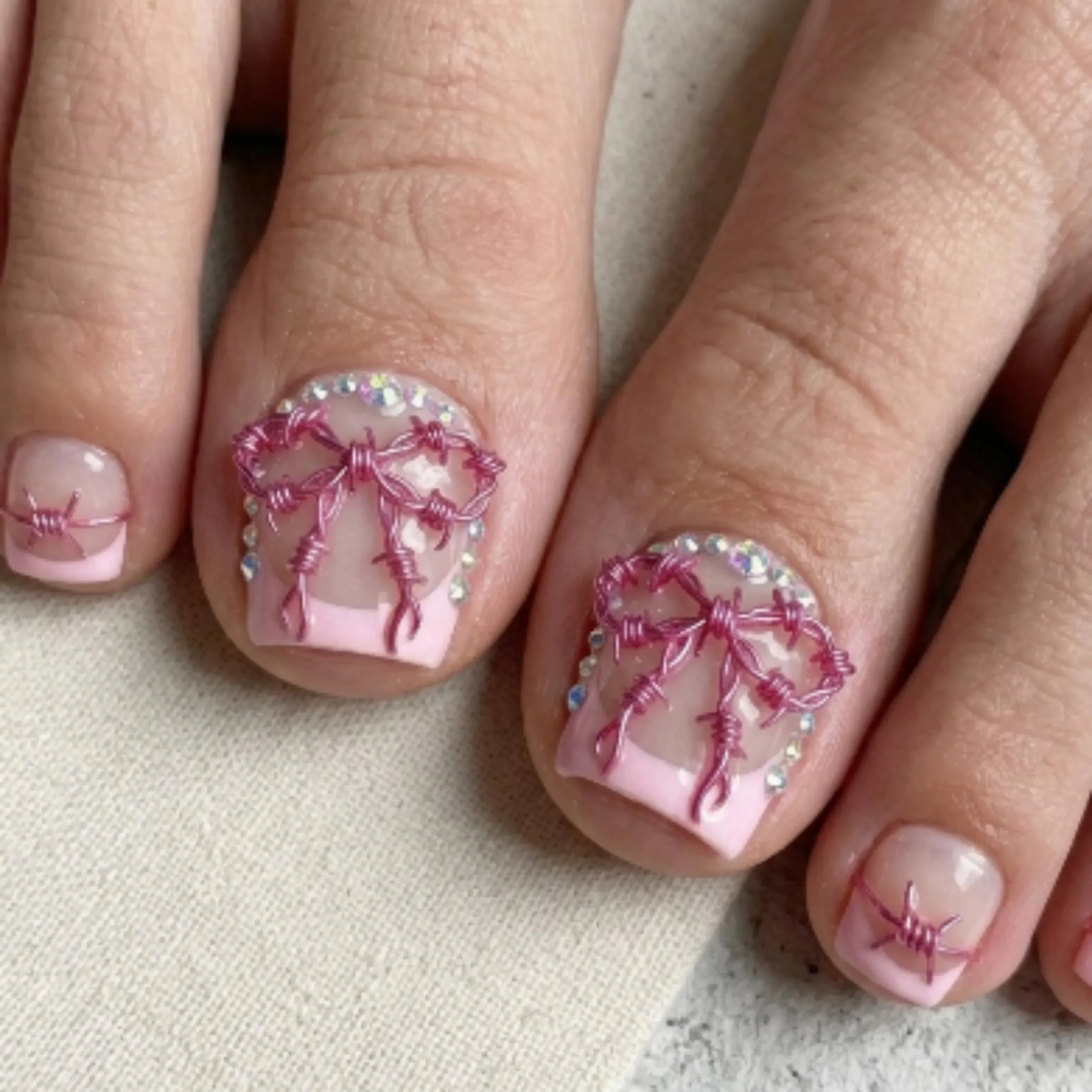 pink french tips, toe nail design, press on nails, custom press on nails, fake nails, Nails Art, stained glass nails, gold press on nails, 3d press on nails, luxury press on nails, handmade press on nails