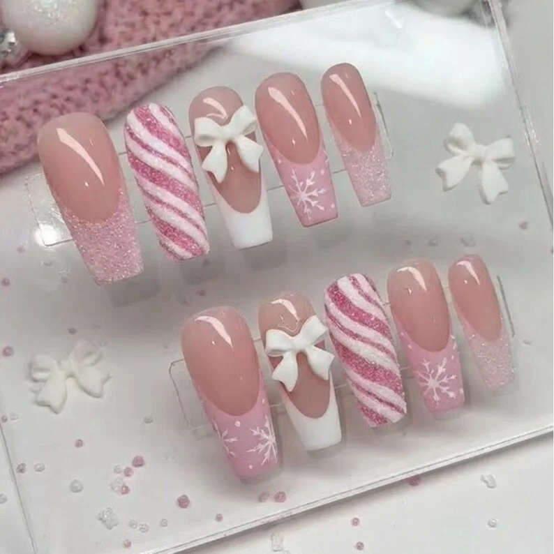 pink press on nails, christmas press on, press on nails, custom press on nails, fake nails, Nails Art, stained glass nails, gold press on nails, 3d press on nails, luxury press on nails, handmade press on nails