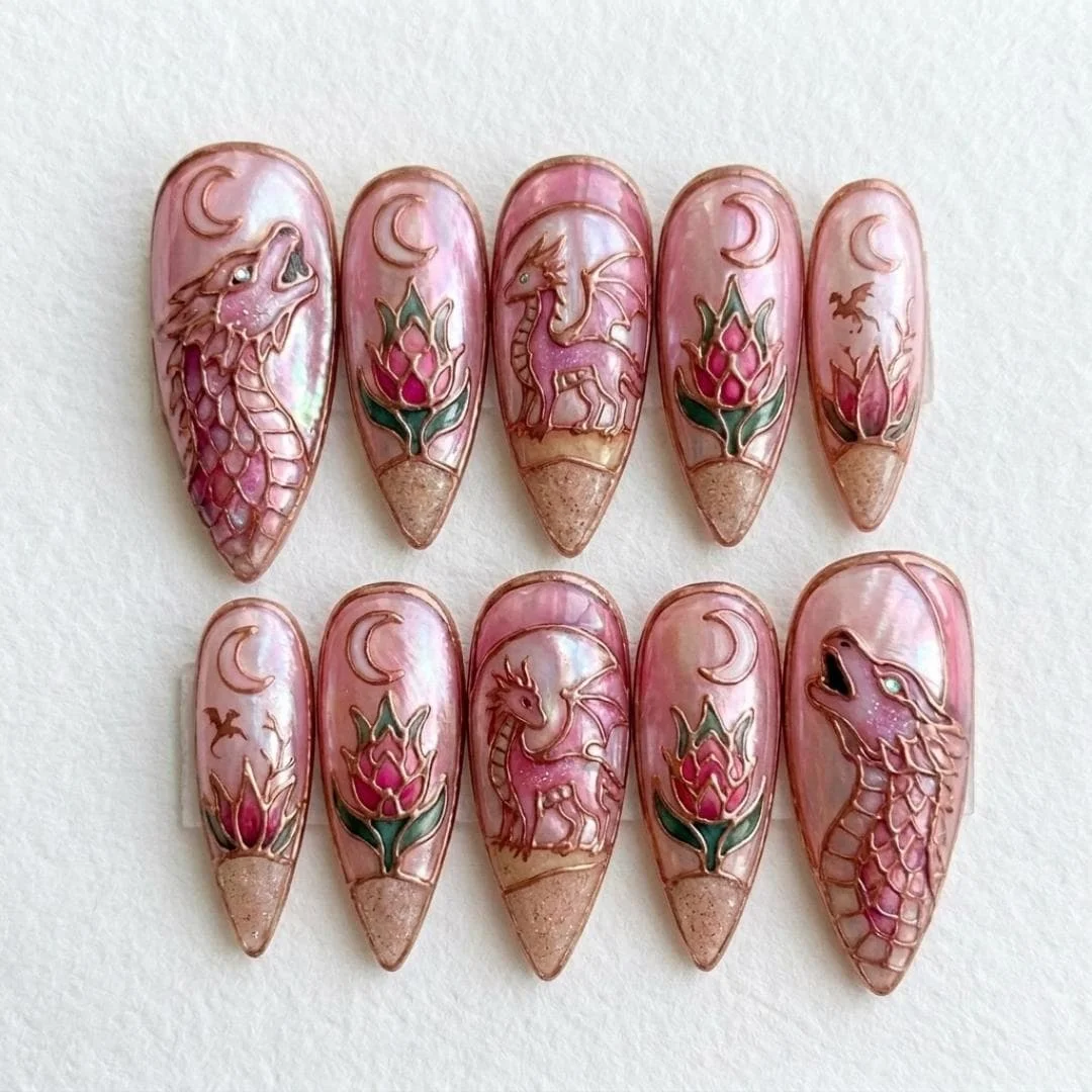press on nails, custom press on nails, fake nails, Nails Art, stained glass nails, gold press on nails, 3d press on nails, luxury press on nails, handmade press on nails