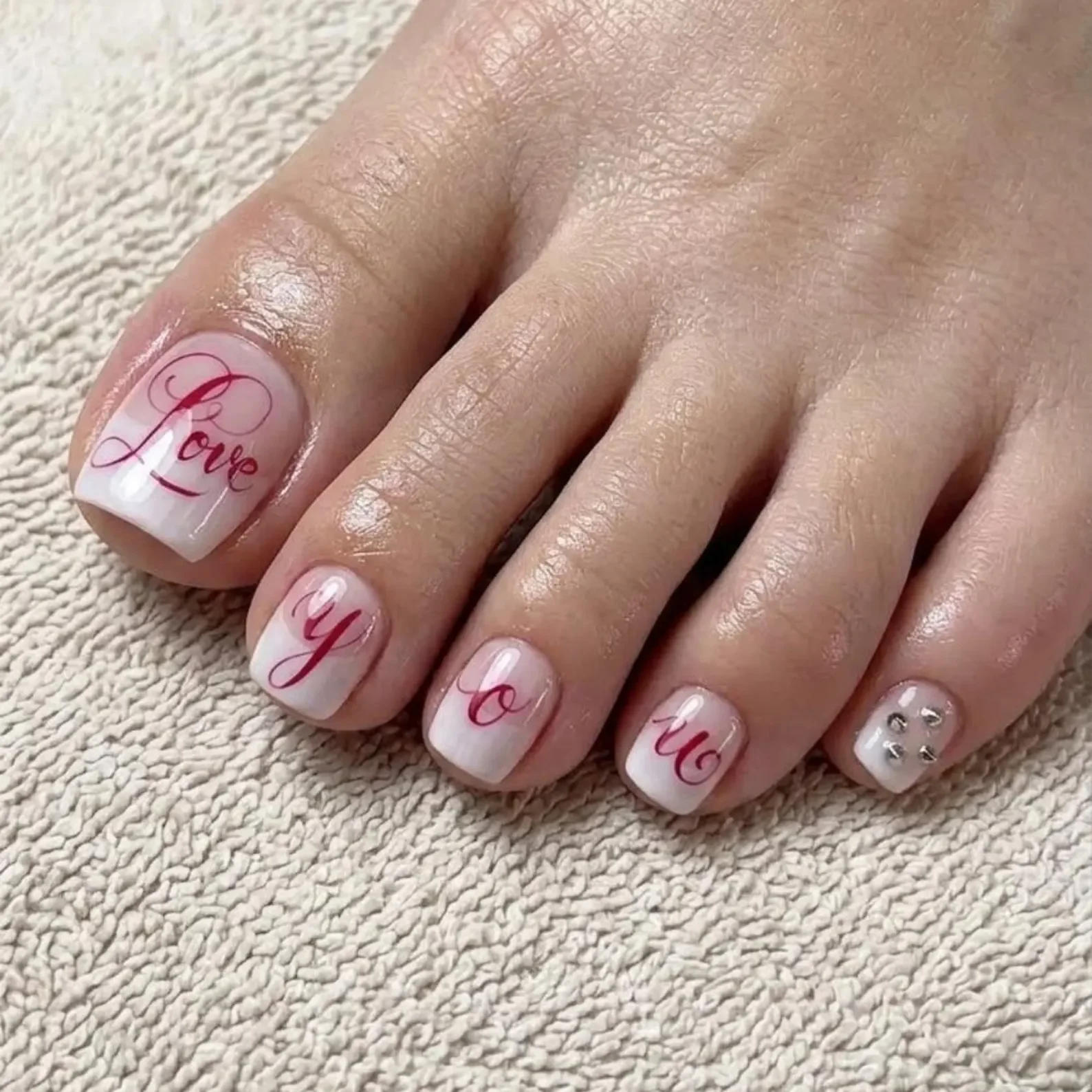 always love you, fake toe nails, press on nails, custom press on nails, fake nails, Nails Art, stained glass nails, gold press on nails, 3d press on nails, luxury press on nails, handmade press on nails