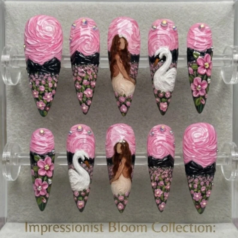 press on nails, custom press on nails, fake nails, Nails Art, stained glass nails, gold press on nails, 3d press on nails, luxury press on nails, handmade press on nails