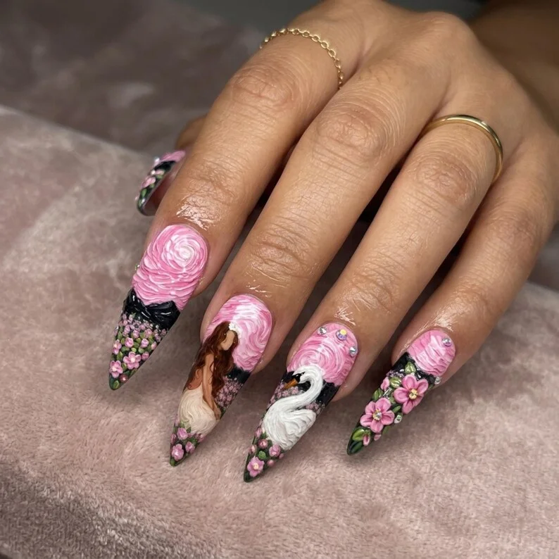 press on nails, custom press on nails, fake nails, Nails Art, stained glass nails, gold press on nails, 3d press on nails, luxury press on nails, handmade press on nails