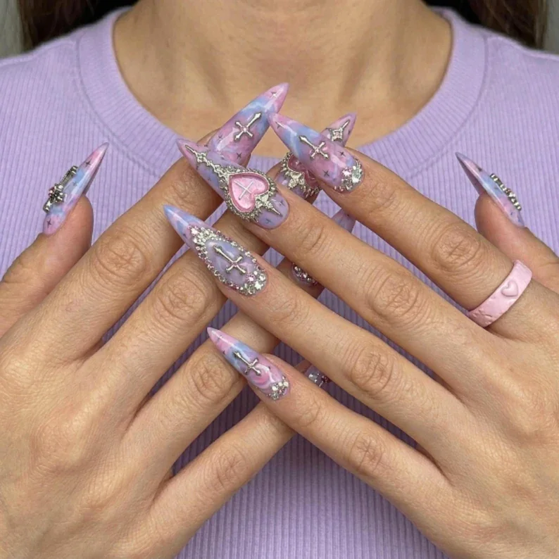 press on nails, custom press on nails, fake nails, Nails Art, stained glass nails, gold press on nails, 3d press on nails, luxury press on nails, handmade press on nails
