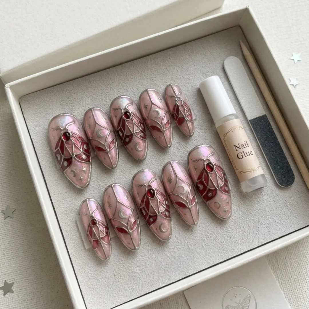 romantic goth, luxury false nails, press on nails, custom press on nails, fake nails, Nails Art, stained glass nails, gold press on nails, 3d press on nails, luxury press on nails, handmade press on nails