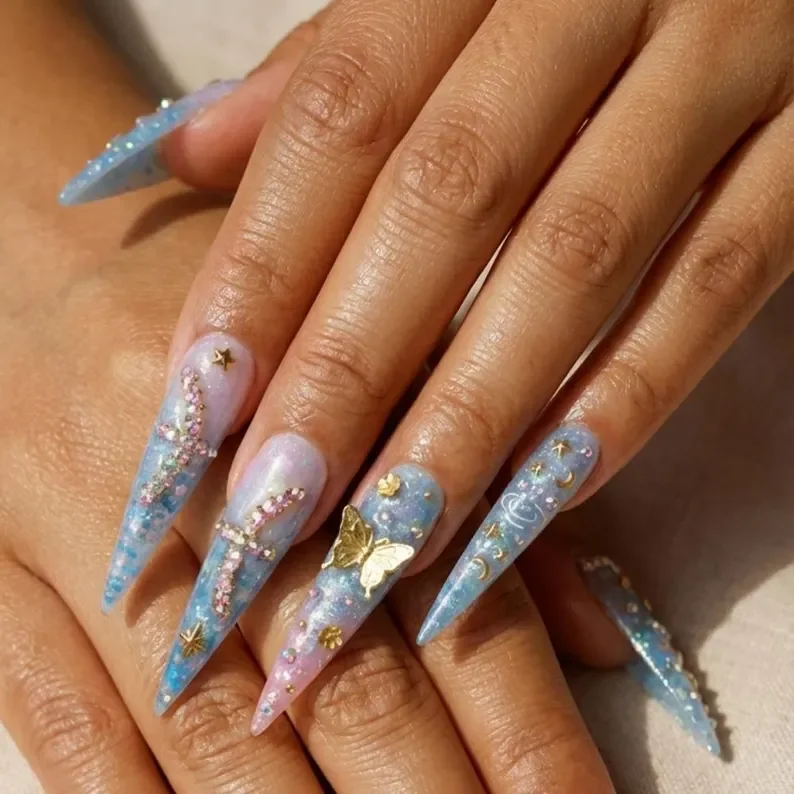 press on nails, custom press on nails, fake nails, Nails Art, stained glass nails, gold press on nails, 3d press on nails, luxury press on nails, handmade press on nails
