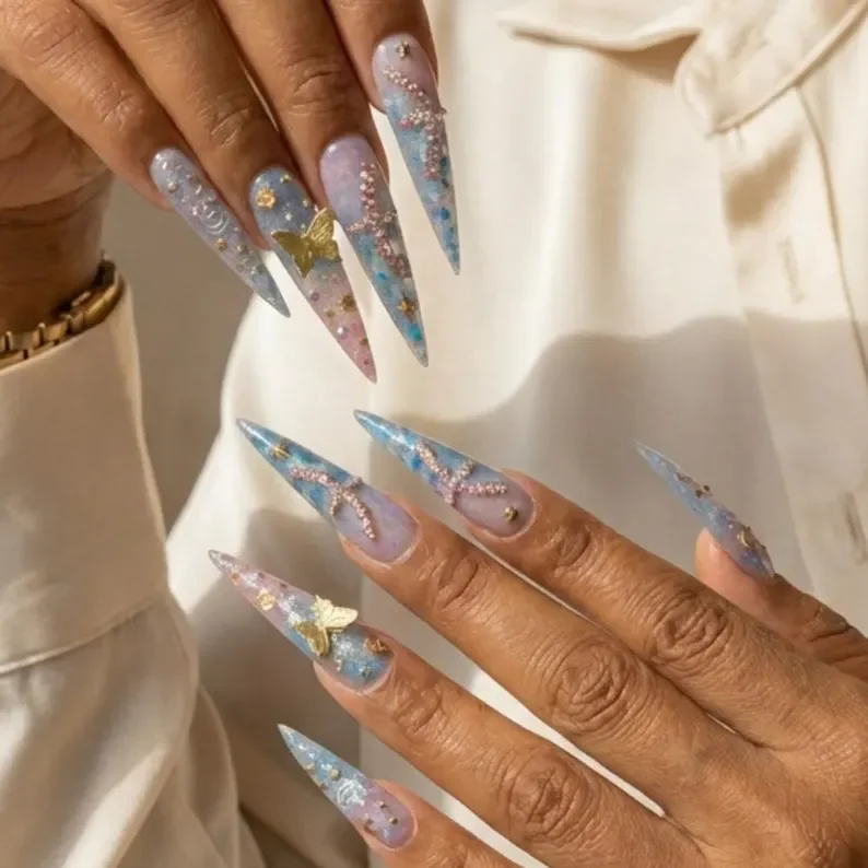 press on nails, custom press on nails, fake nails, Nails Art, stained glass nails, gold press on nails, 3d press on nails, luxury press on nails, handmade press on nails