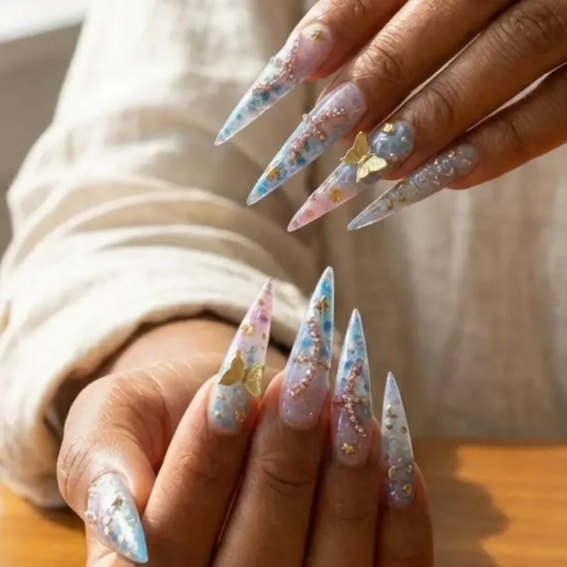 press on nails, custom press on nails, fake nails, Nails Art, stained glass nails, gold press on nails, 3d press on nails, luxury press on nails, handmade press on nails