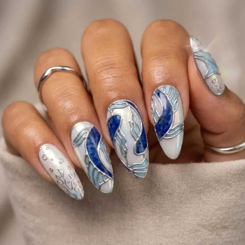press on nails, custom press on nails, fake nails, Nails Art, stained glass nails, gold press on nails, 3d press on nails, luxury press on nails, handmade press on nails