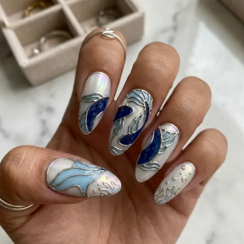 press on nails, custom press on nails, fake nails, Nails Art, stained glass nails, gold press on nails, 3d press on nails, luxury press on nails, handmade press on nails