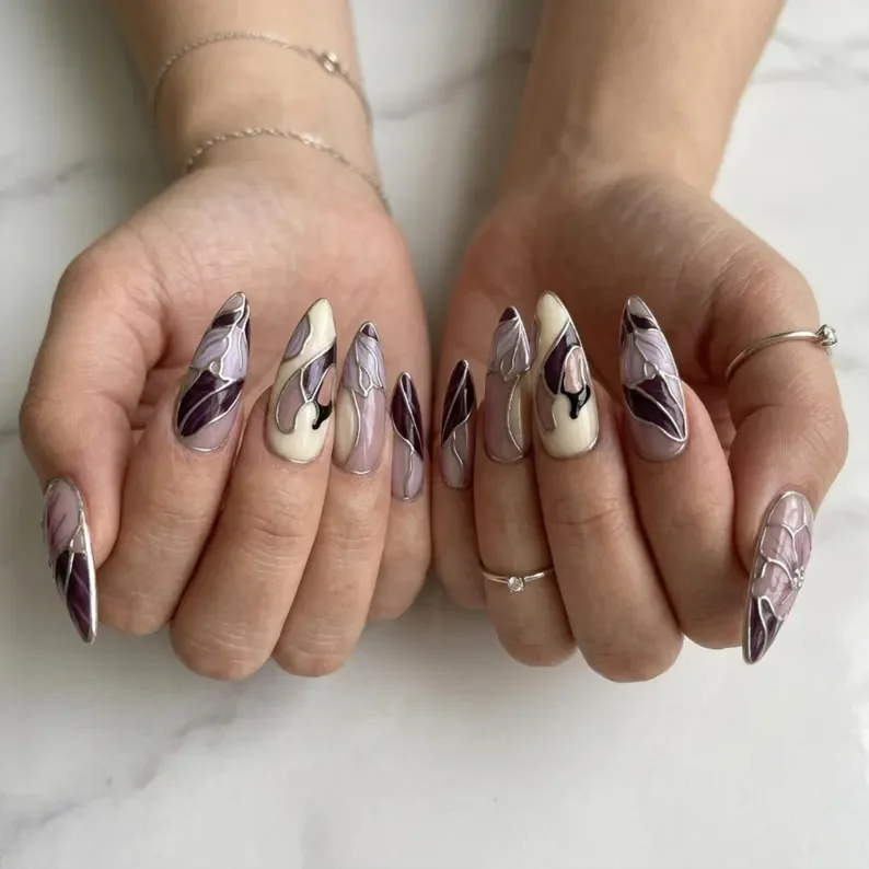 press on nails, custom press on nails, fake nails, Nails Art, stained glass nails, gold press on nails, 3d press on nails, luxury press on nails, handmade press on nails