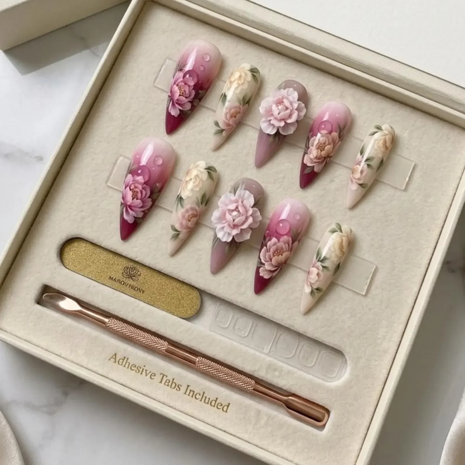 realistic peony press, 3D floral nails, press on nails, custom press on nails, fake nails, Nails Art, stained glass nails, gold press on nails, 3d press on nails, luxury press on nails, handmade press on nails