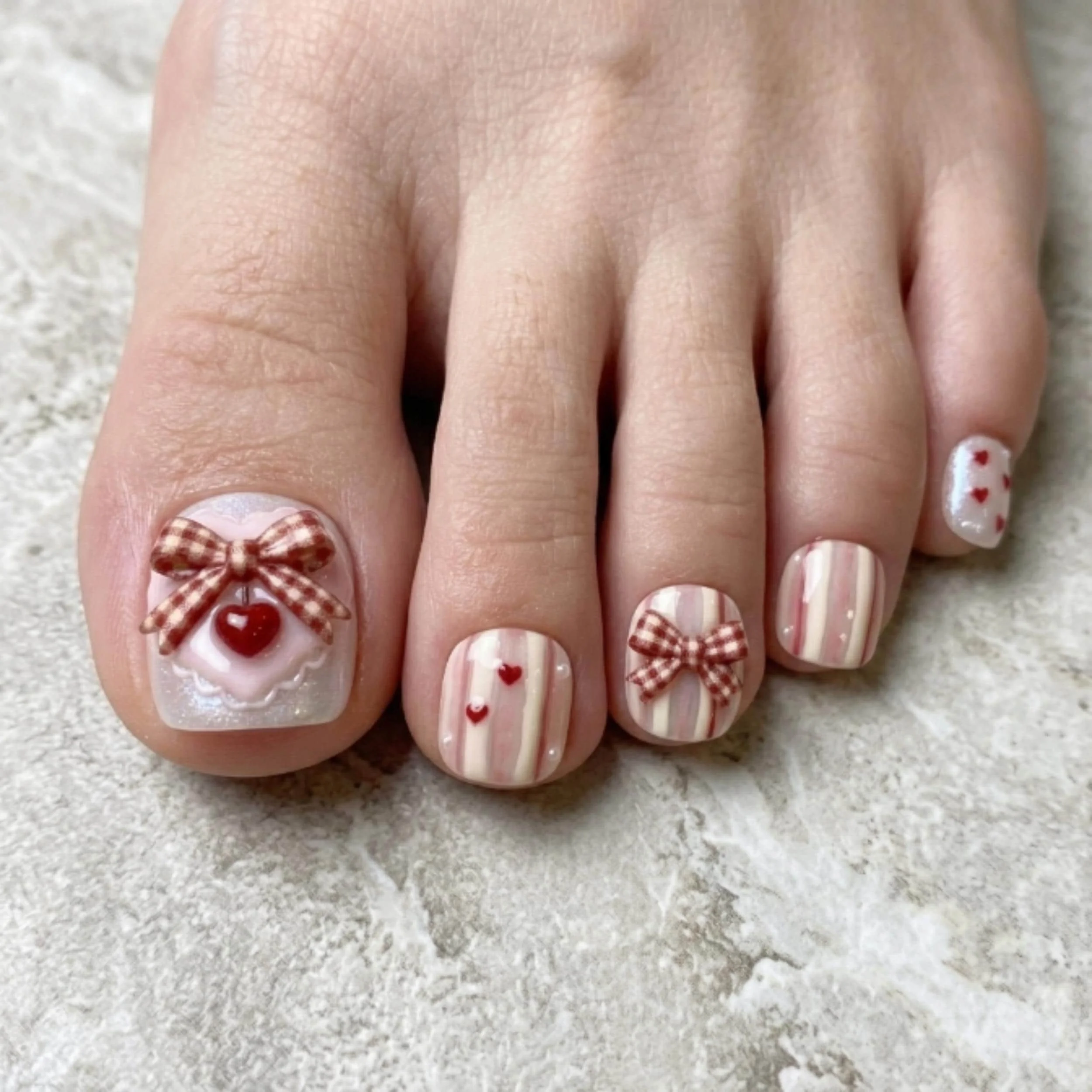 3D bow, coquette pedicure, press on nails, custom press on nails, fake nails, Nails Art, stained glass nails, gold press on nails, 3d press on nails, luxury press on nails, handmade press on nails