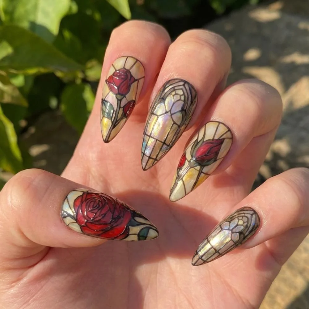 press on nails, handmade gothic, custom press on nails, fake nails, Nails Art, stained glass nails, gold press on nails, 3d press on nails, luxury press on nails, handmade press on nails