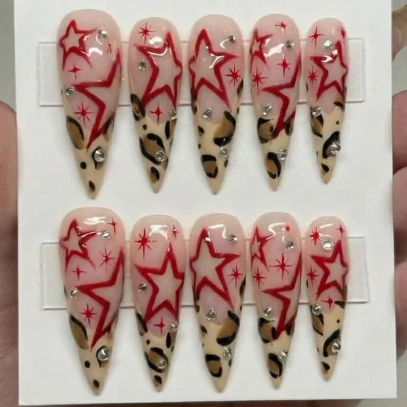 Rockstar Energy nails, 3D press on, press on nails, custom press on nails, fake nails, Nails Art, stained glass nails, gold press on nails, 3d press on nails, luxury press on nails, handmade press on nails
