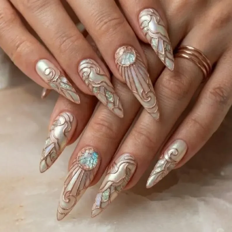 press on nails, custom press on nails, fake nails, Nails Art, stained glass nails, gold press on nails, 3d press on nails, luxury press on nails, handmade press on nails