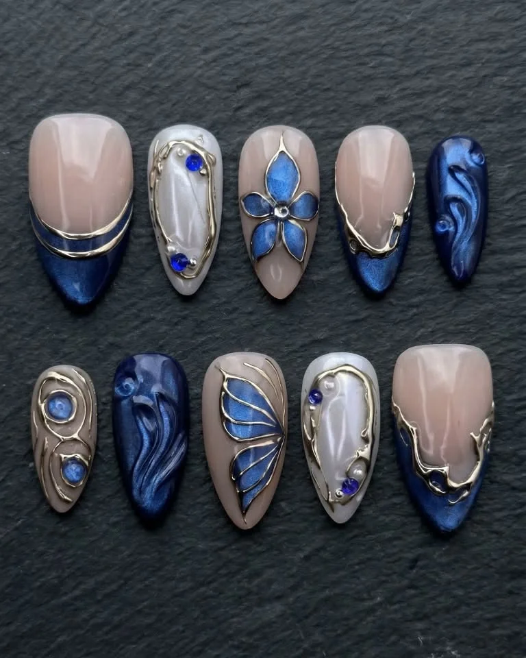 press on nails, custom press on nails, fake nails, Nails Art, stained glass nails, gold press on nails, 3d press on nails, luxury press on nails, handmade press on nails