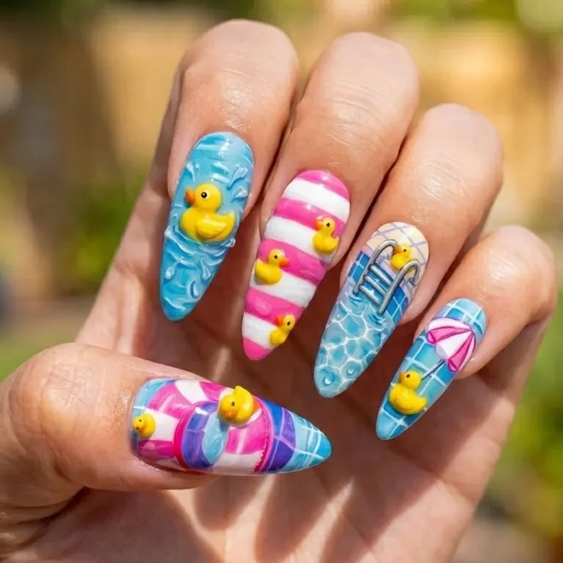 press on nails, 3D summer nails, custom press on nails, fake nails, Nails Art, stained glass nails, gold press on nails, 3d press on nails, luxury press on nails, handmade press on nails