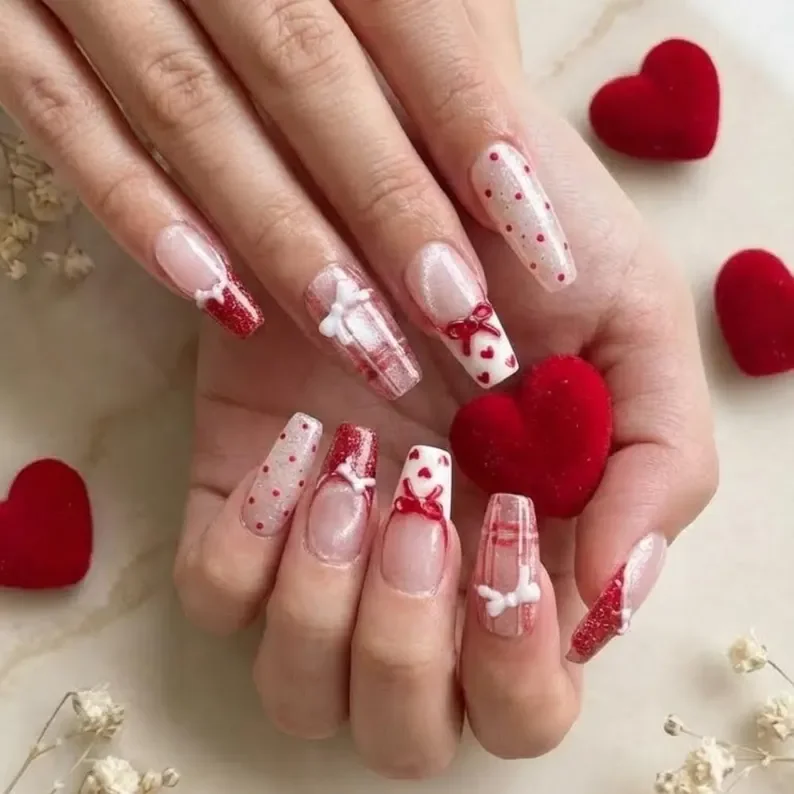 tweed plaid, glitter nail set, press on nails, custom press on nails, fake nails, Nails Art, stained glass nails, gold press on nails, 3d press on nails, luxury press on nails, handmade press on nails