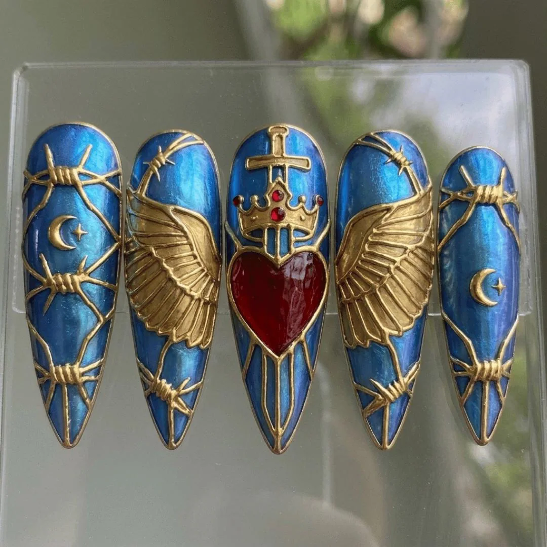 press on nails, custom press on nails, fake nails, Nails Art, stained glass nails, gold press on nails, 3d press on nails, luxury press on nails, handmade press on nails