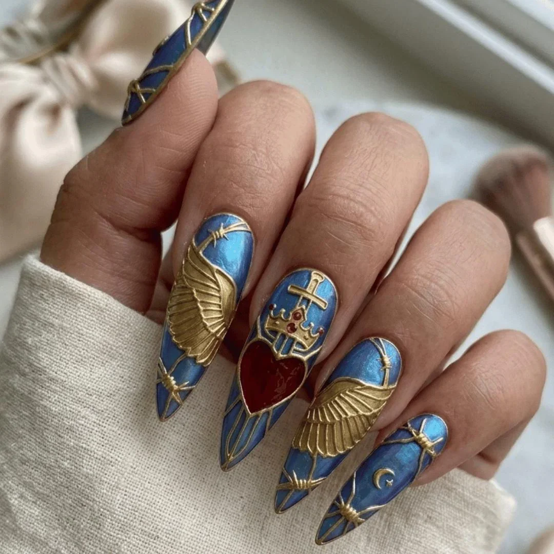 press on nails, custom press on nails, fake nails, Nails Art, stained glass nails, gold press on nails, 3d press on nails, luxury press on nails, handmade press on nails