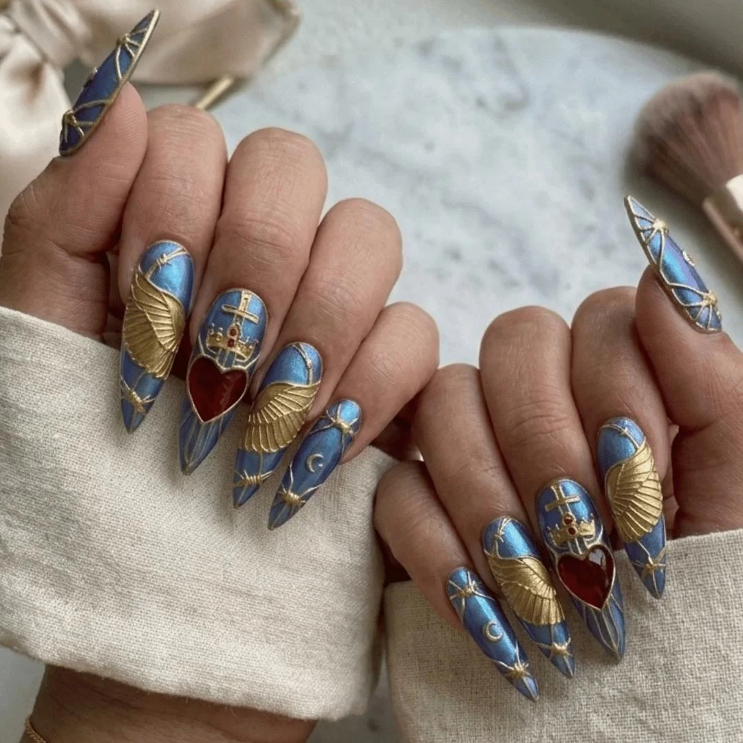 press on nails, custom press on nails, fake nails, Nails Art, stained glass nails, gold press on nails, 3d press on nails, luxury press on nails, handmade press on nails
