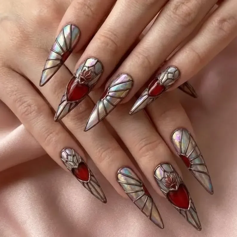 luxury press on, 3D press on, press on nails, custom press on nails, fake nails, Nails Art, stained glass nails, gold press on nails, 3d press on nails, luxury press on nails, handmade press on nails