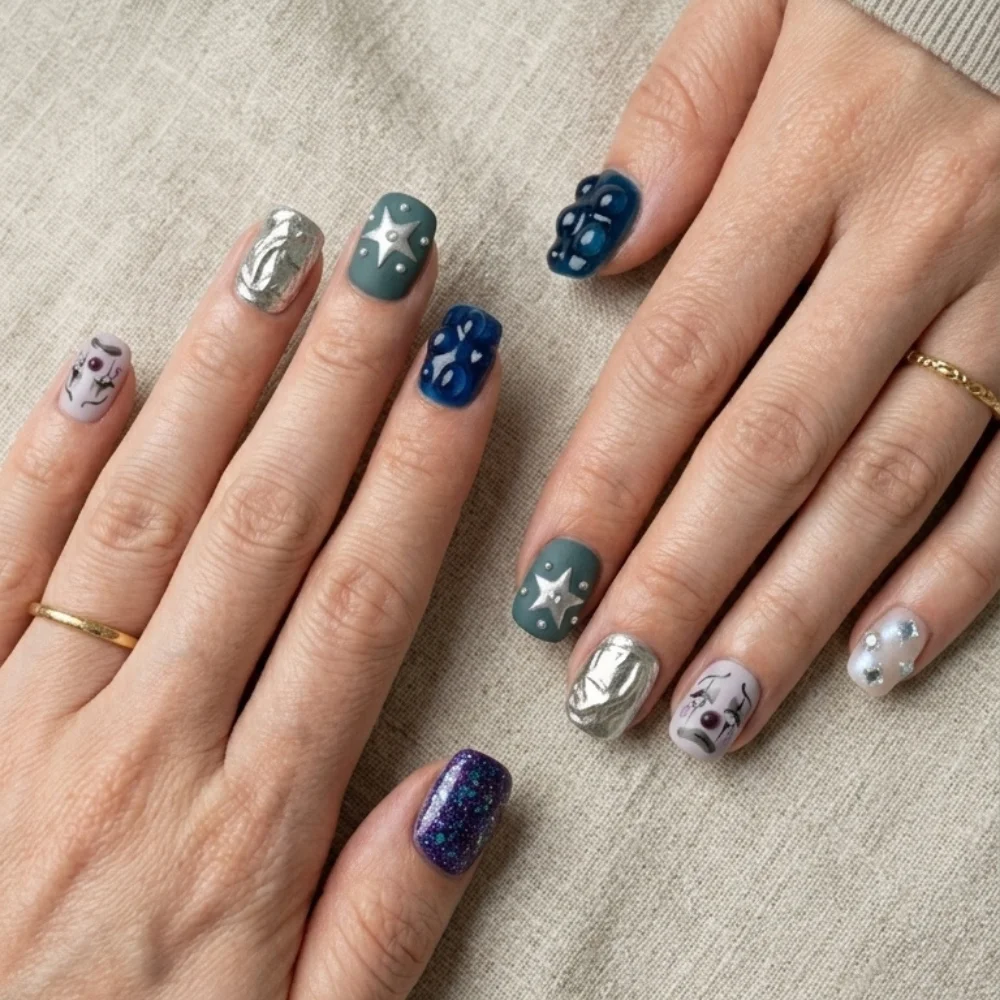 press on nails, custom press on nails, fake nails, Nails Art, stained glass nails, gold press on nails, 3d press on nails, luxury press on nails, handmade press on nails