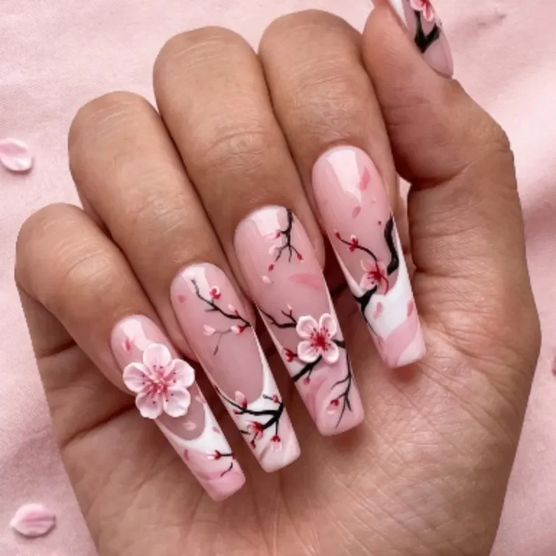luxury pink, french tip nails, press on nails, custom press on nails, fake nails, Nails Art, stained glass nails, gold press on nails, 3d press on nails, luxury press on nails, handmade press on nails