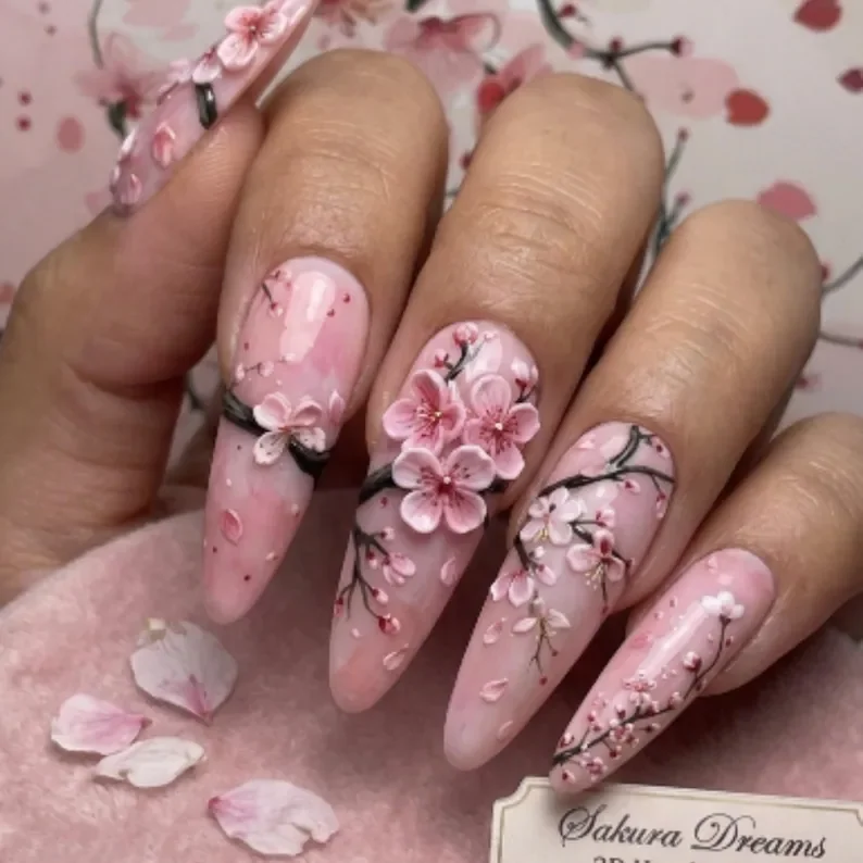 Luxury Pink Marble, Artisan Nail Set, press on nails, custom press on nails, fake nails, Nails Art, stained glass nails, gold press on nails, 3d press on nails, luxury press on nails, handmade press on nails