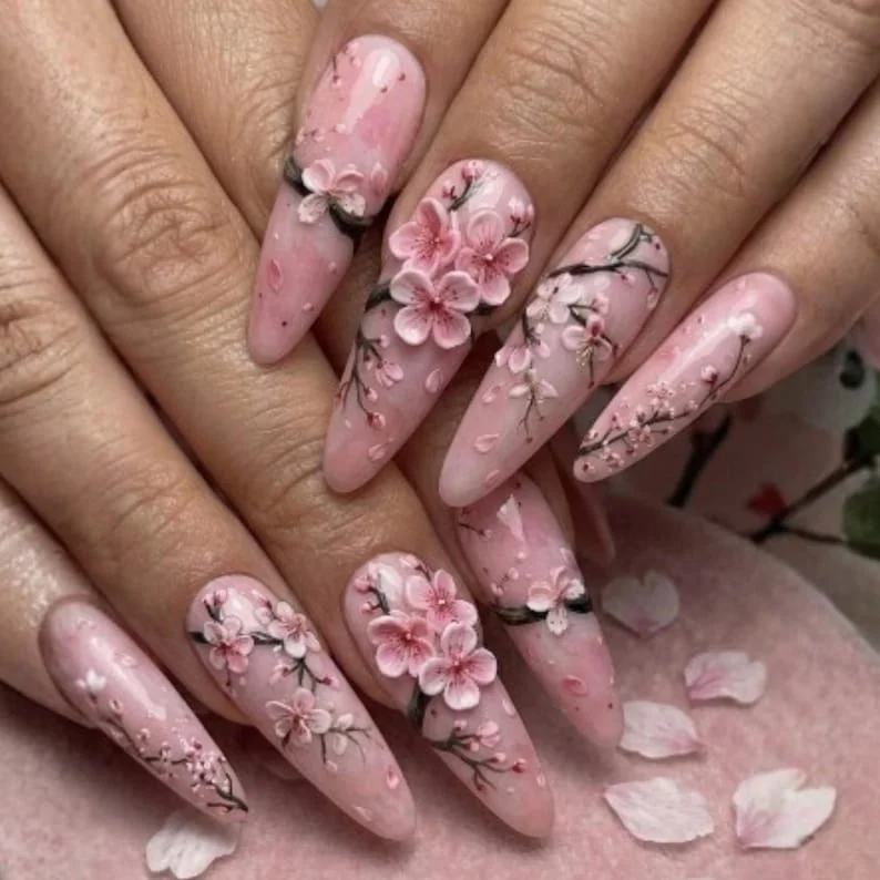 Marble Nail Art, Pink Marble Design, press on nails, custom press on nails, fake nails, Nails Art, stained glass nails, gold press on nails, 3d press on nails, luxury press on nails, handmade press on nails