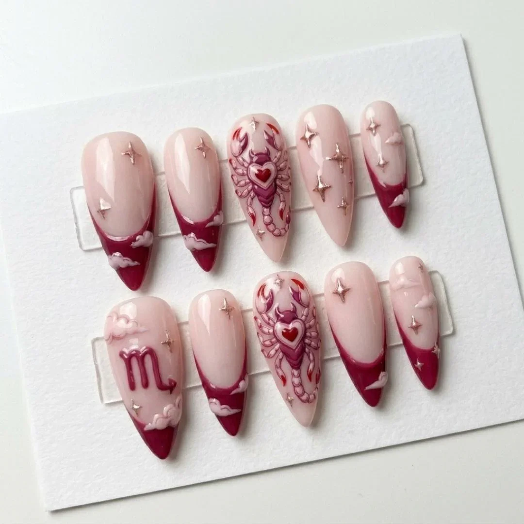 press on nails, custom press on nails, fake nails, Nails Art, stained glass nails, gold press on nails, 3d press on nails, luxury press on nails, handmade press on nails
